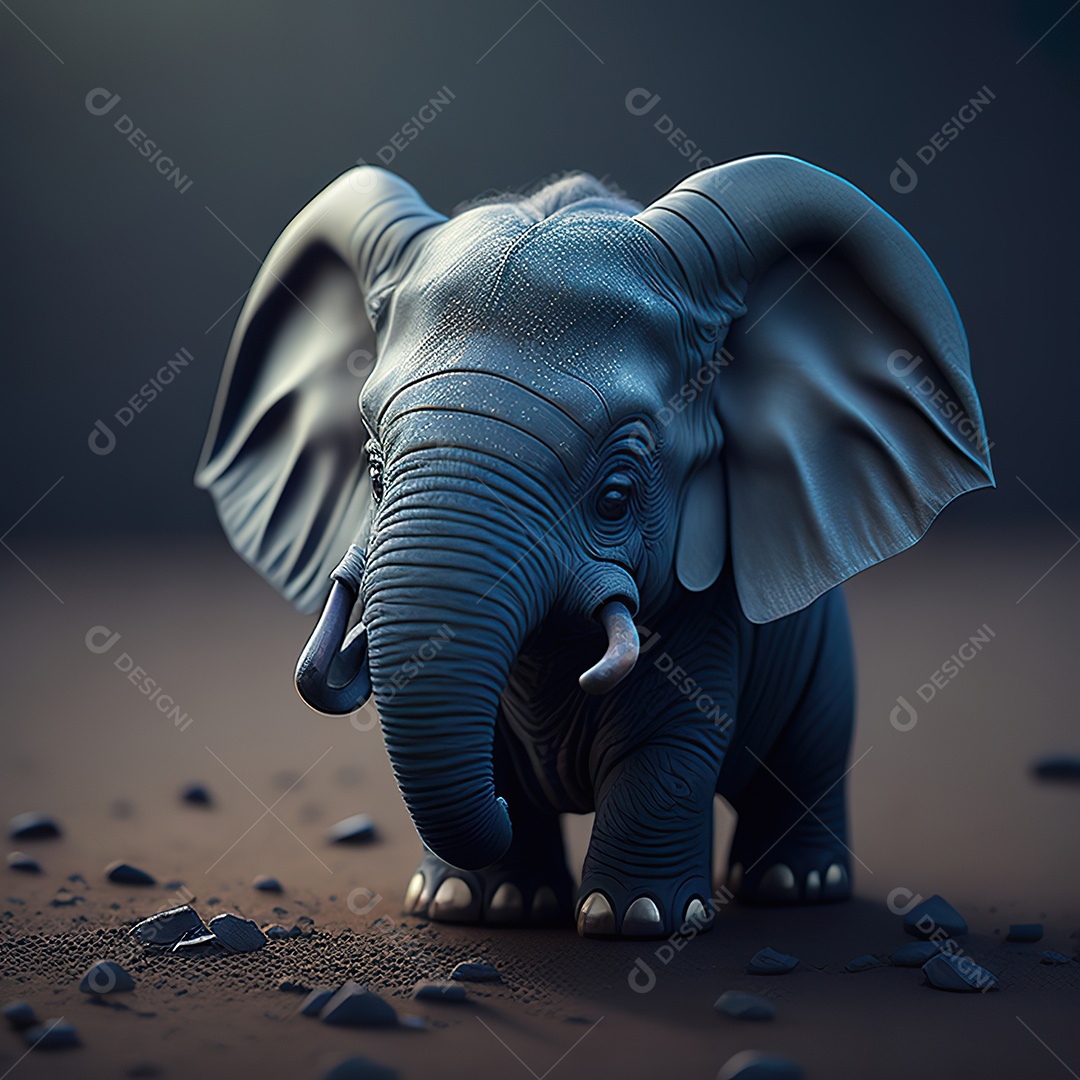 Desenho realista de elefante