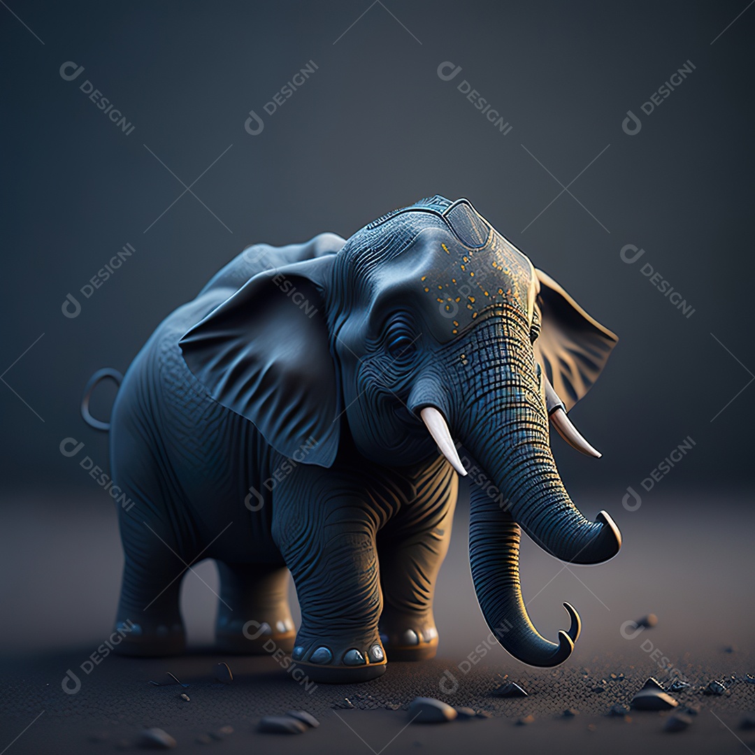 Desenho realista de elefante