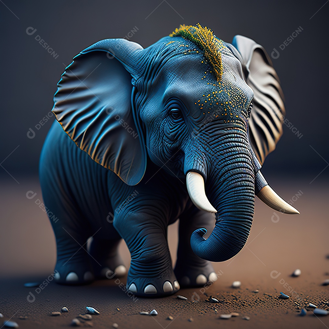 Desenho realista de elefante