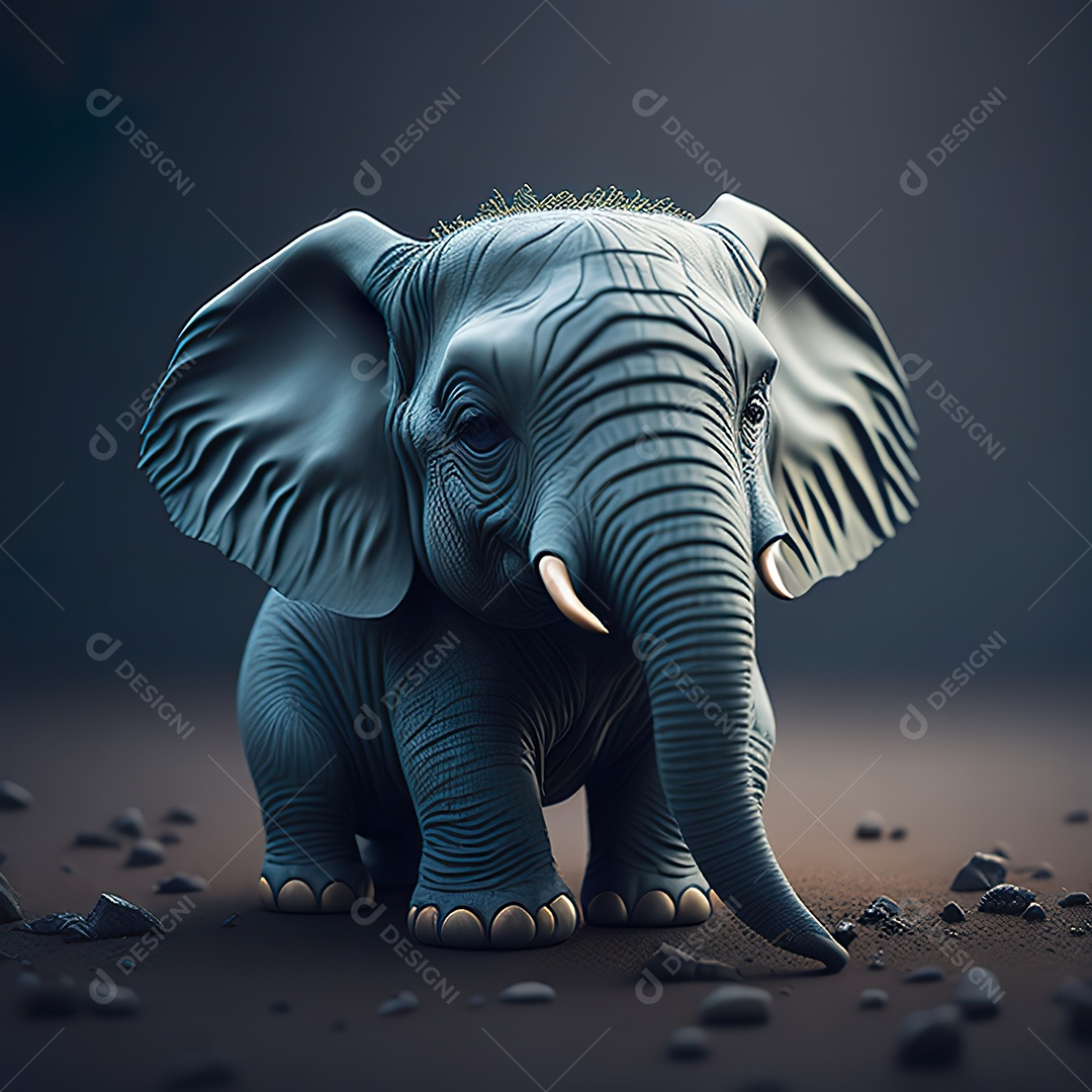 Desenho realista de elefante