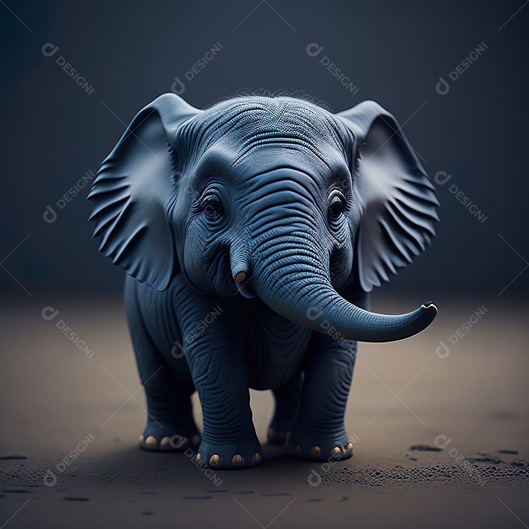 Desenho realista de elefante