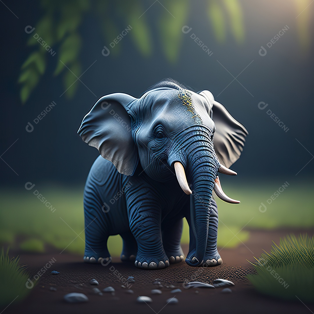 Desenho realista de elefante