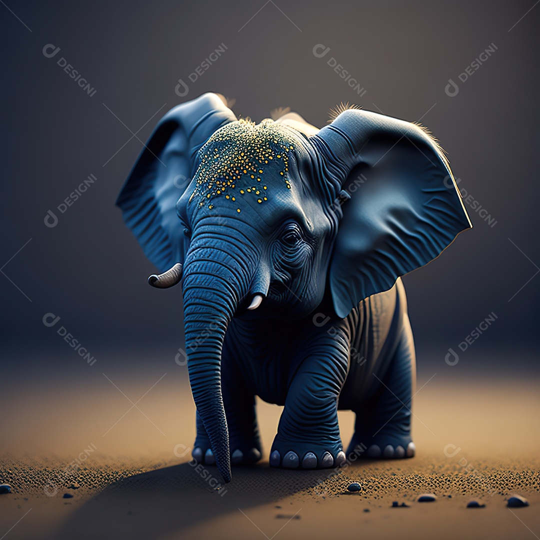 Desenho realista de elefante