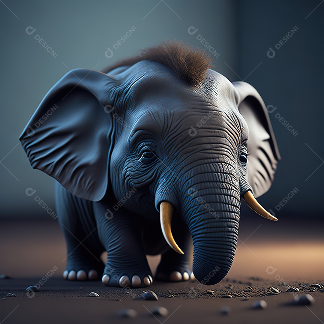 Desenho realista de elefante