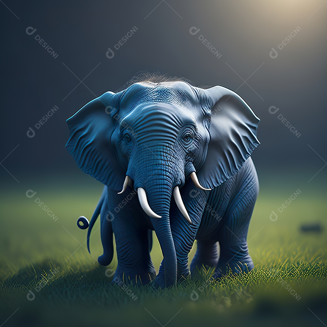 Desenho realista de elefante