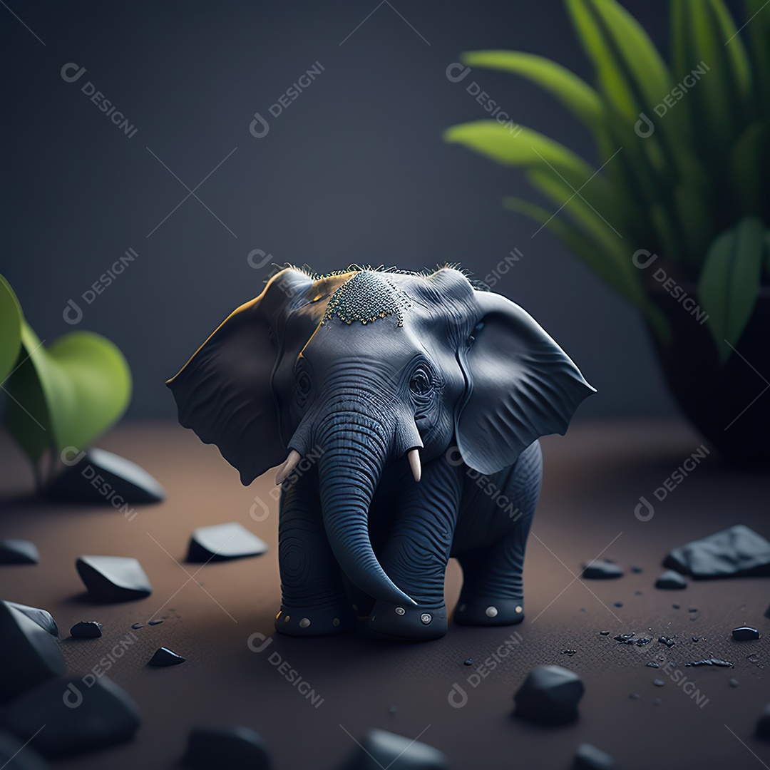 Desenho realista de elefante