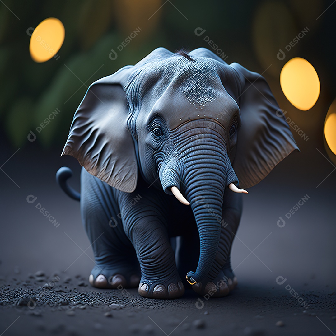 Desenho realista de elefante