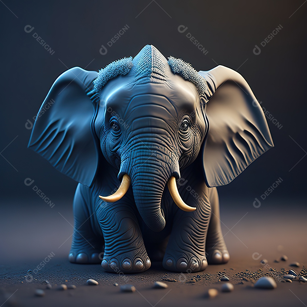 Desenho realista de elefante