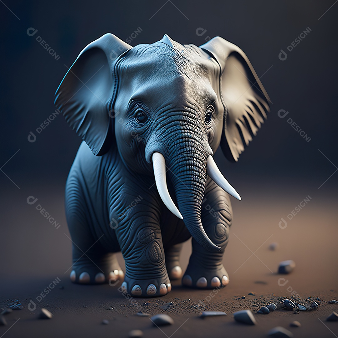 Desenho realista de elefante