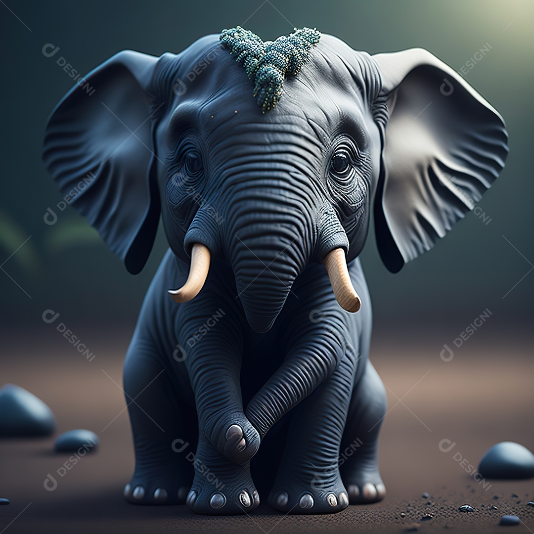Desenho realista de elefante