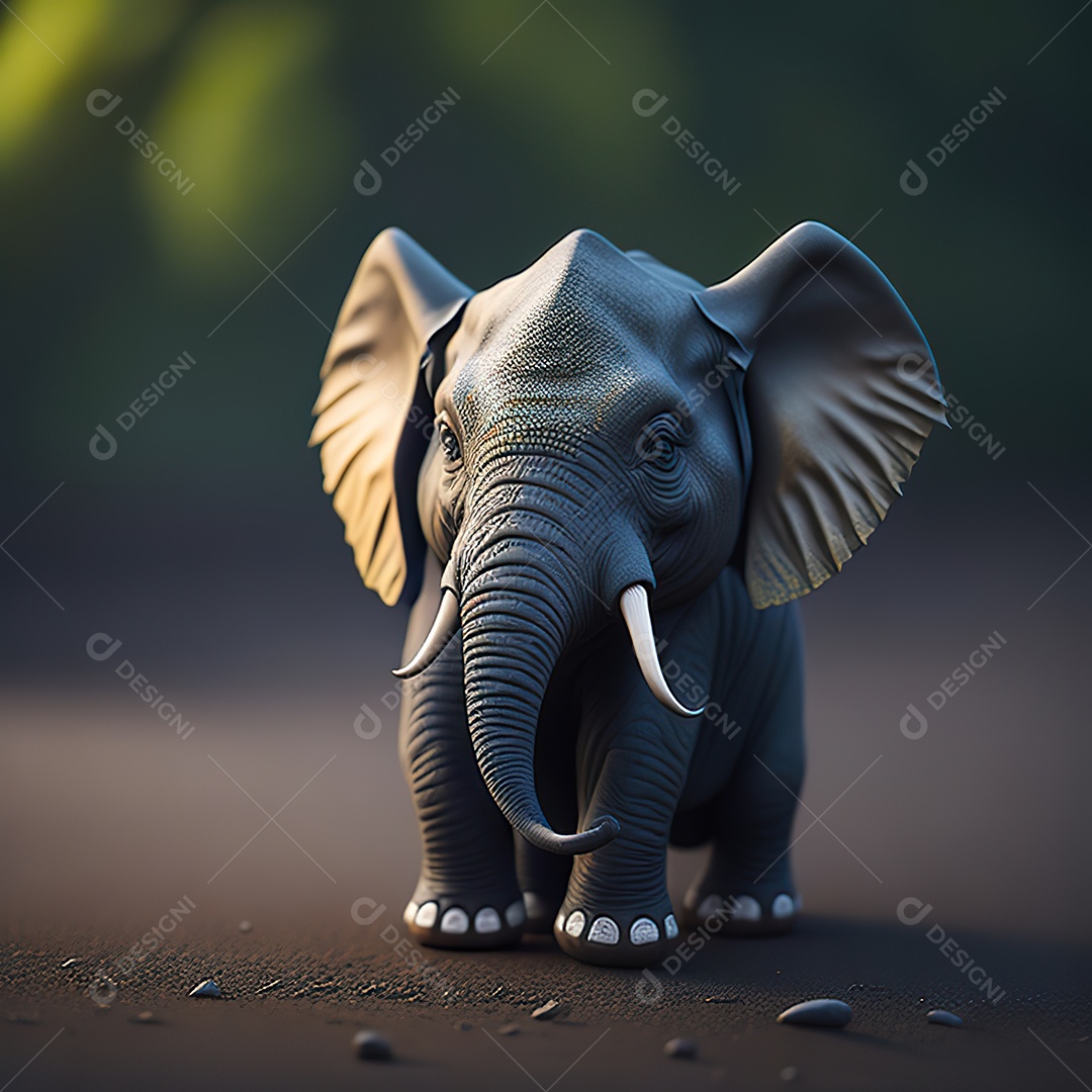 Desenho realista de elefante