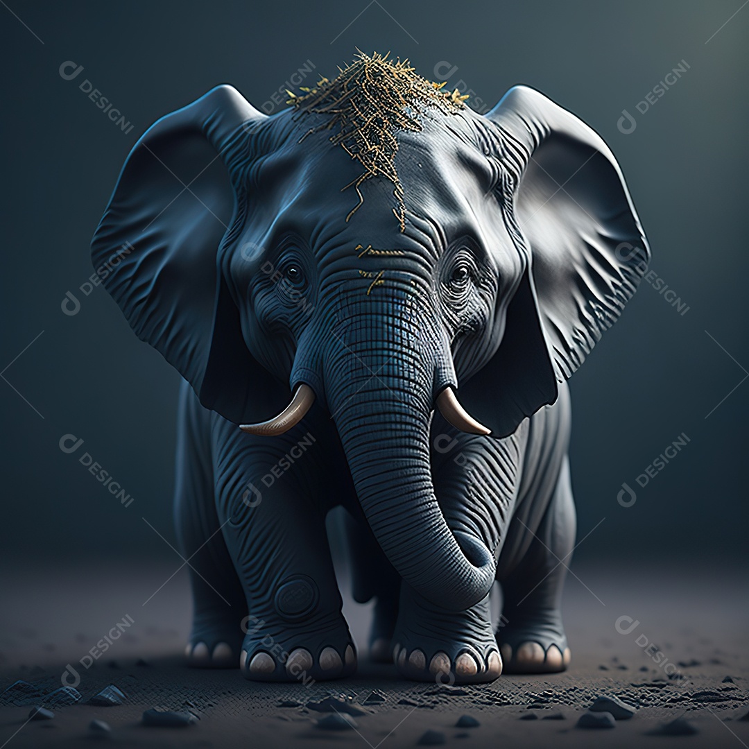 Desenho realista de elefante