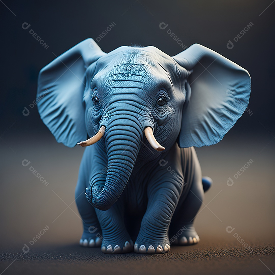 Desenho realista de elefante