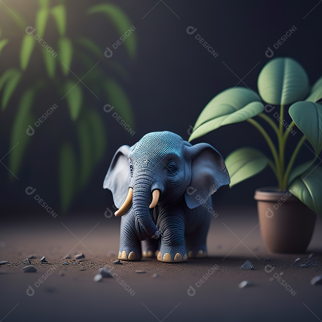 Desenho realista de elefante