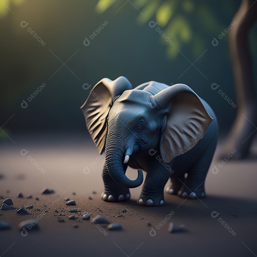 Desenho realista de elefante