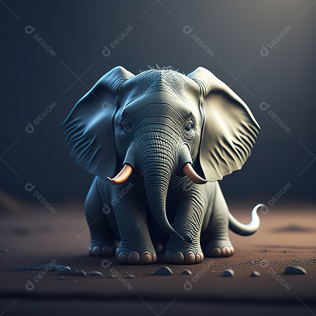 Desenho realista de elefante