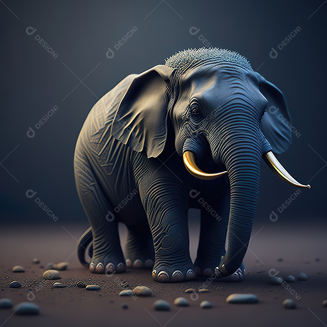 Desenho realista de elefante