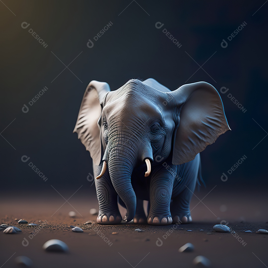 Desenho realista de elefante