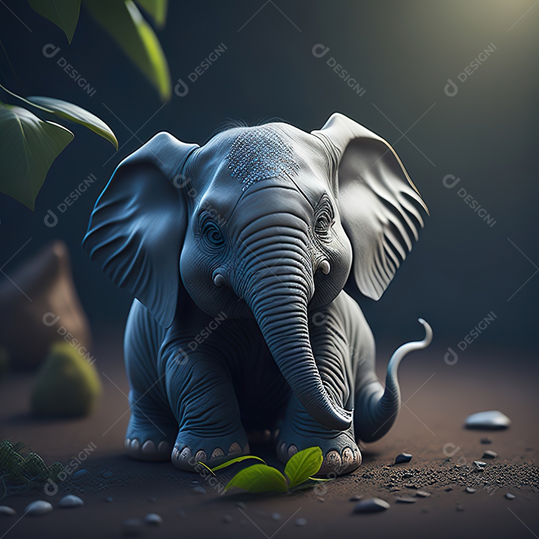 Desenho realista de elefante