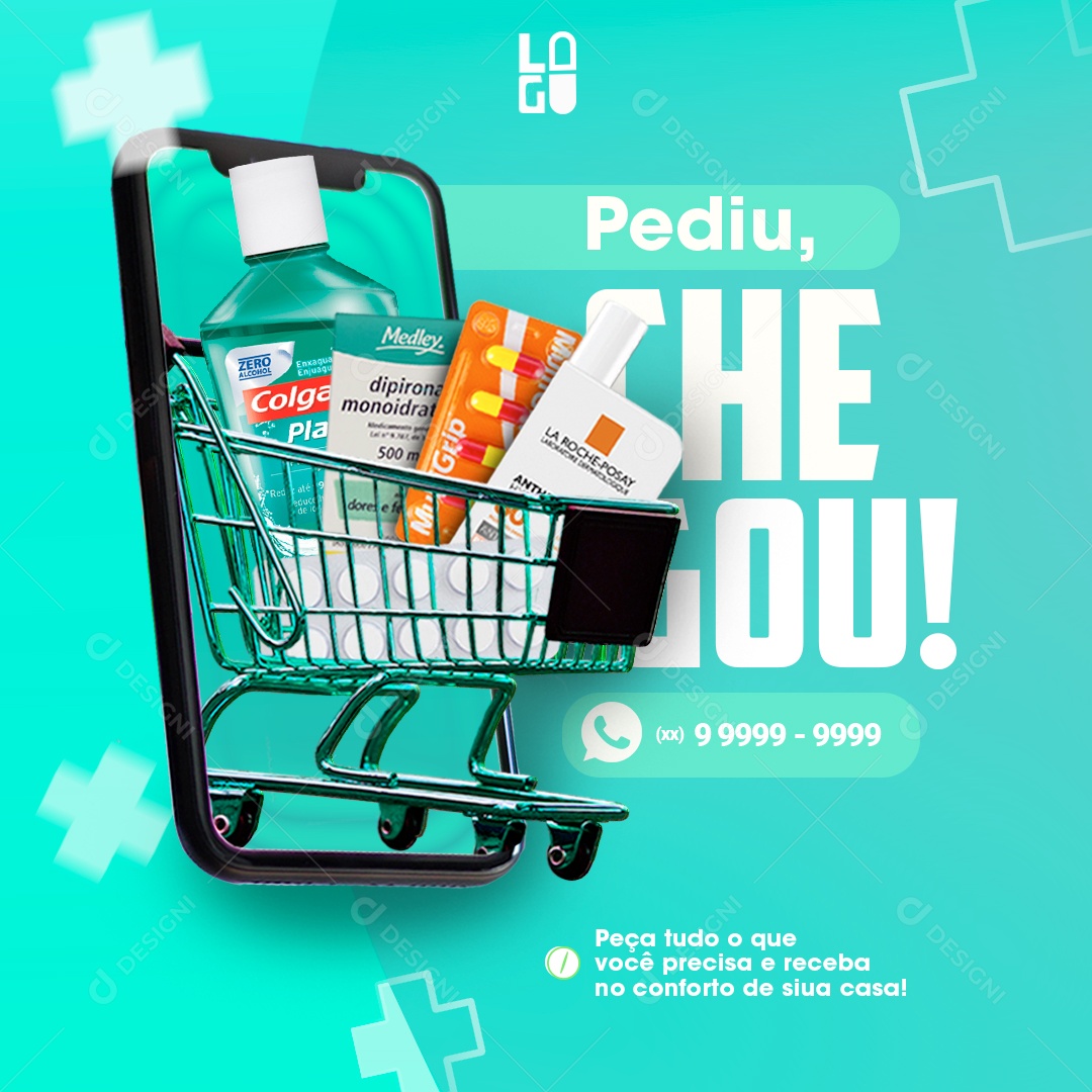 Farmácia Pediu Chegou Social Media PSD Editável