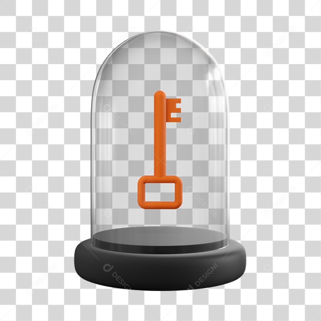 Chave De Segurança Em Cápsula Elemento 3D PNG Transparente