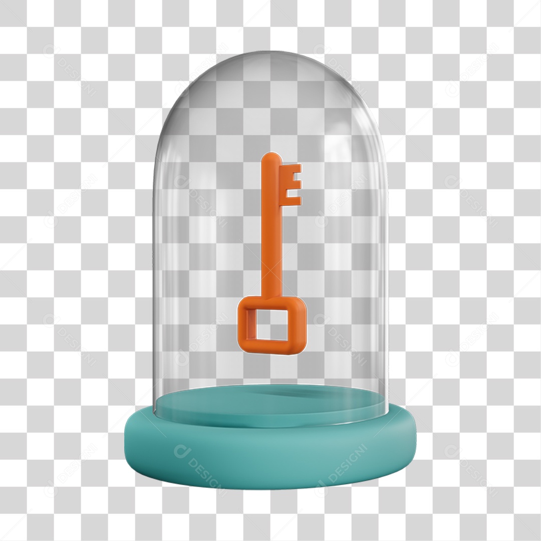 Chave De Segurança Em Cápsula Elemento 3D PNG Transparente