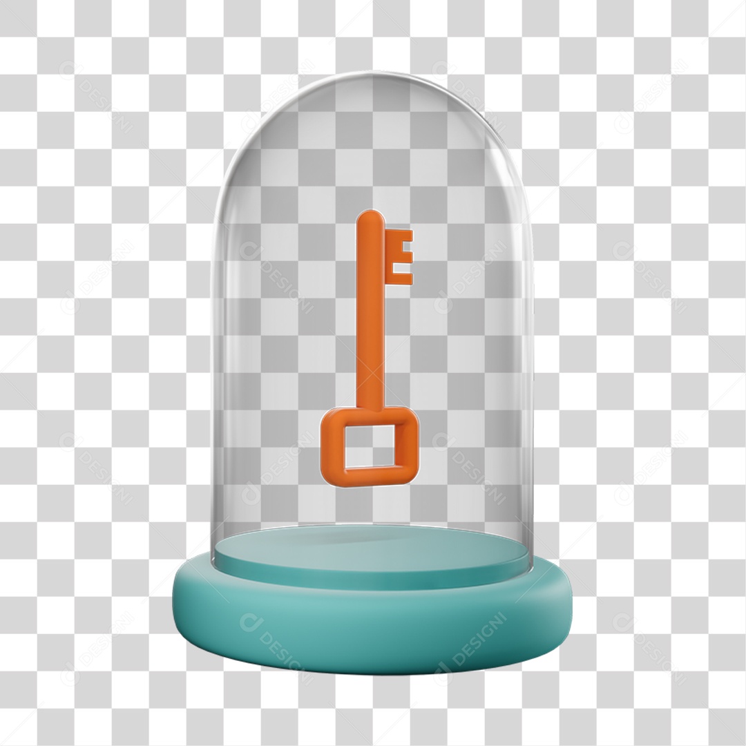 Chave De Segurança Em Cápsula Elemento 3D PNG Transparente