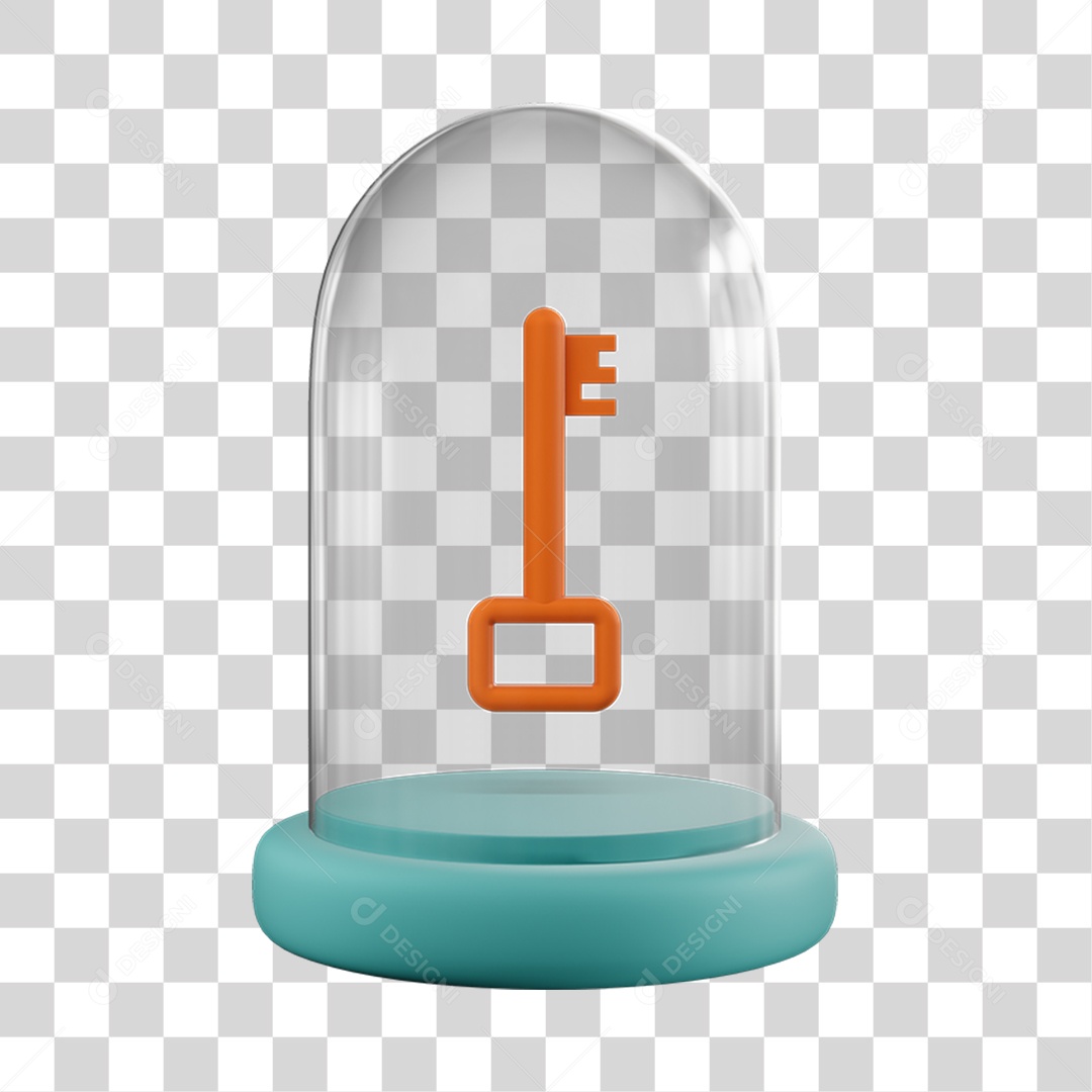 Chave De Segurança Em Cápsula Elemento 3D PNG Transparente