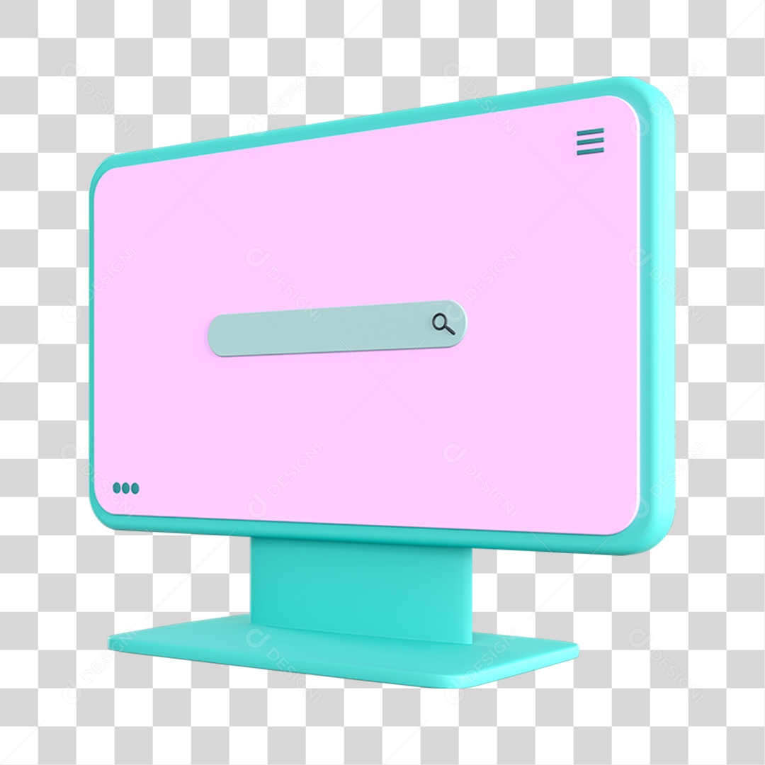 Monitor Tela Rosa PNG Transparente