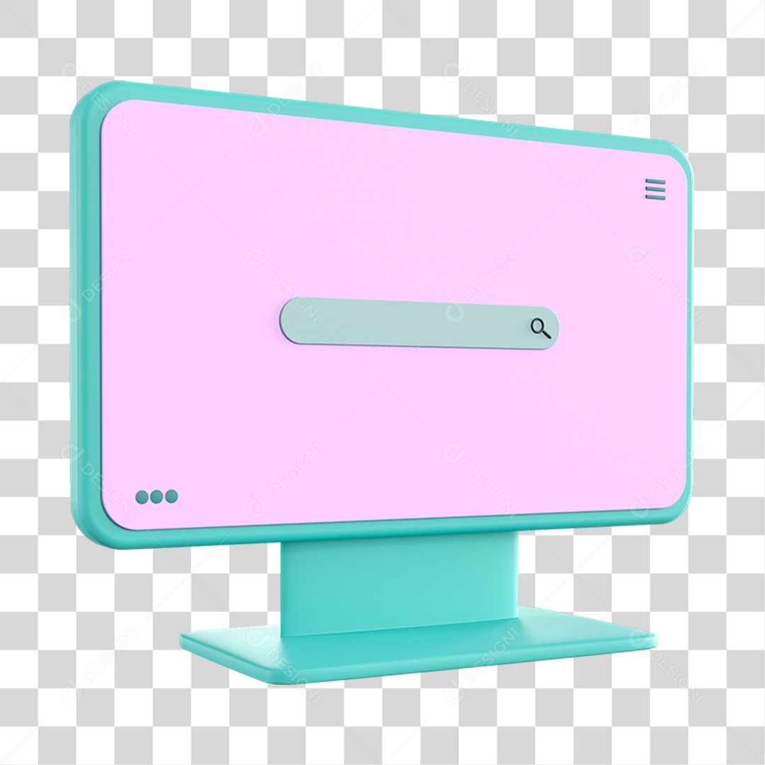 Monitor Tela Rosa PNG Transparente
