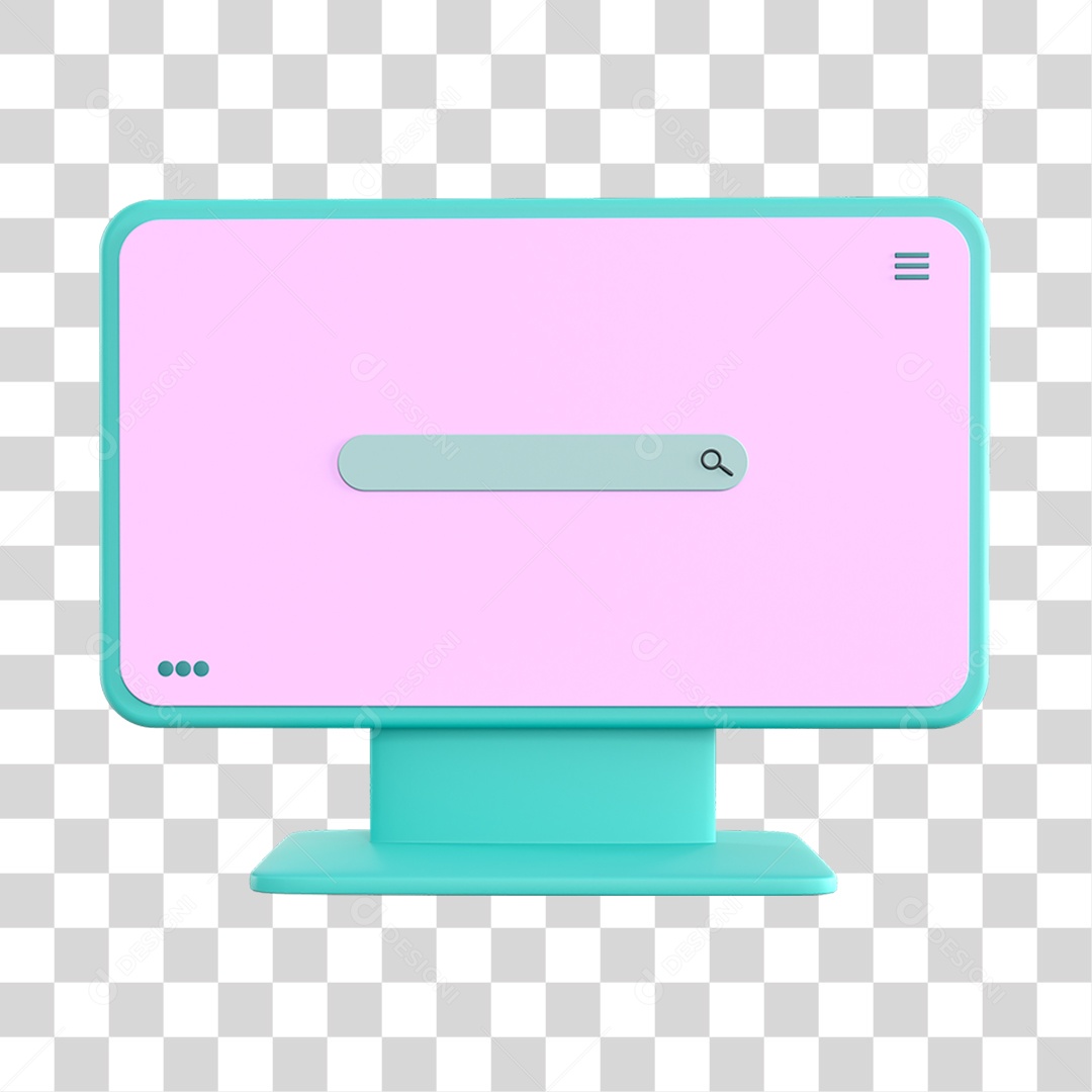 Monitor Fundo Rosa PNG Transparente