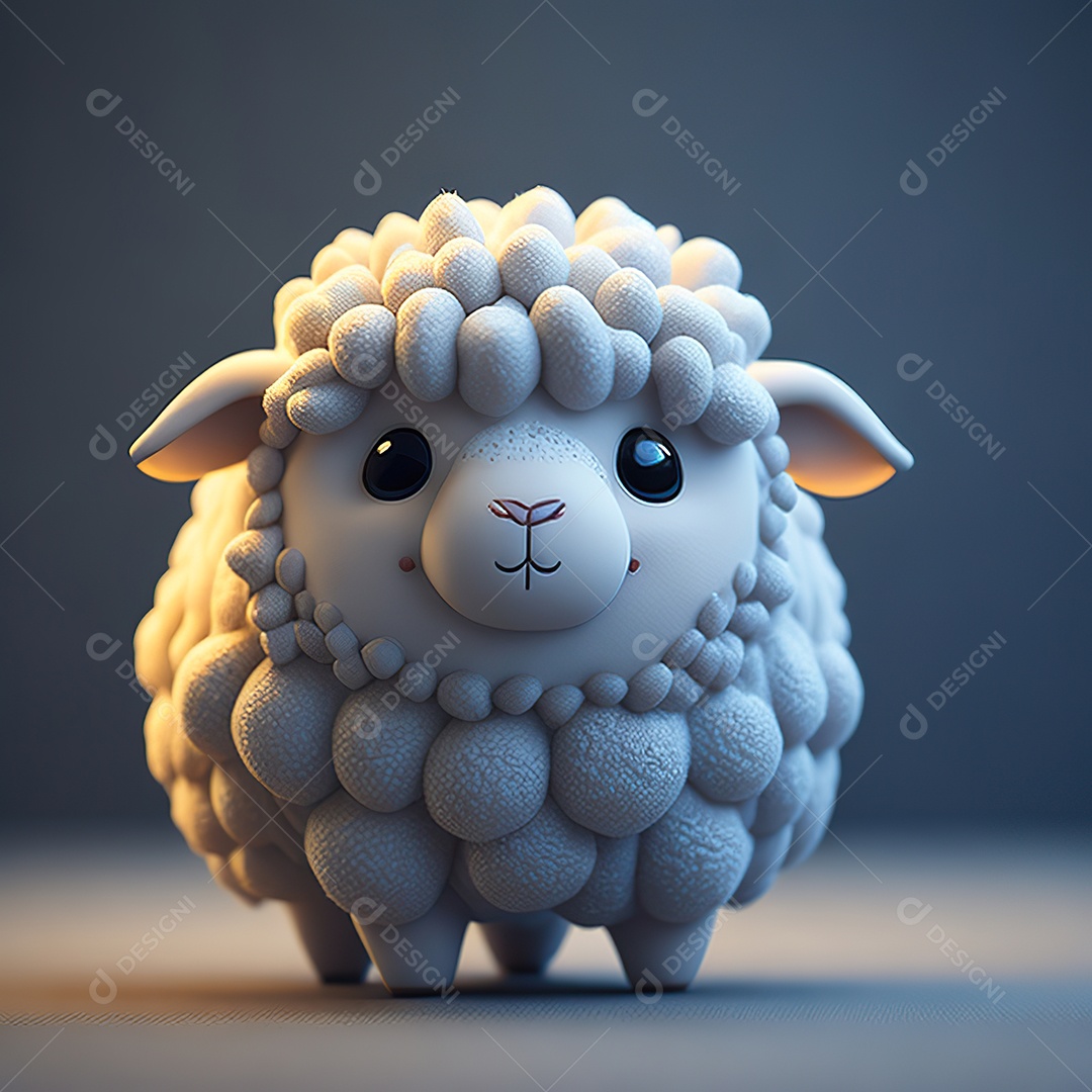 Desenho realista de ovelha