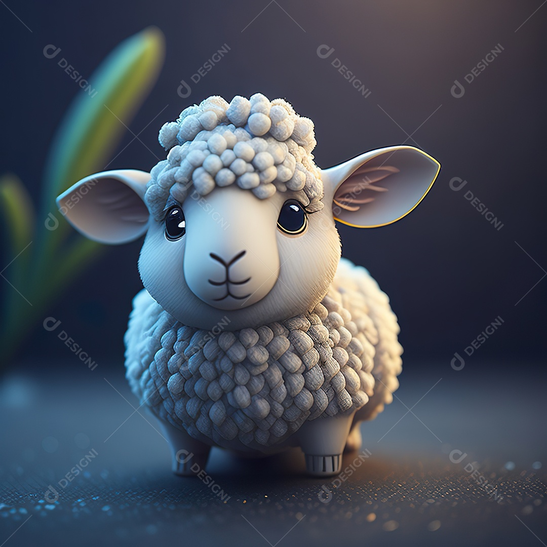 Desenho realista de ovelha