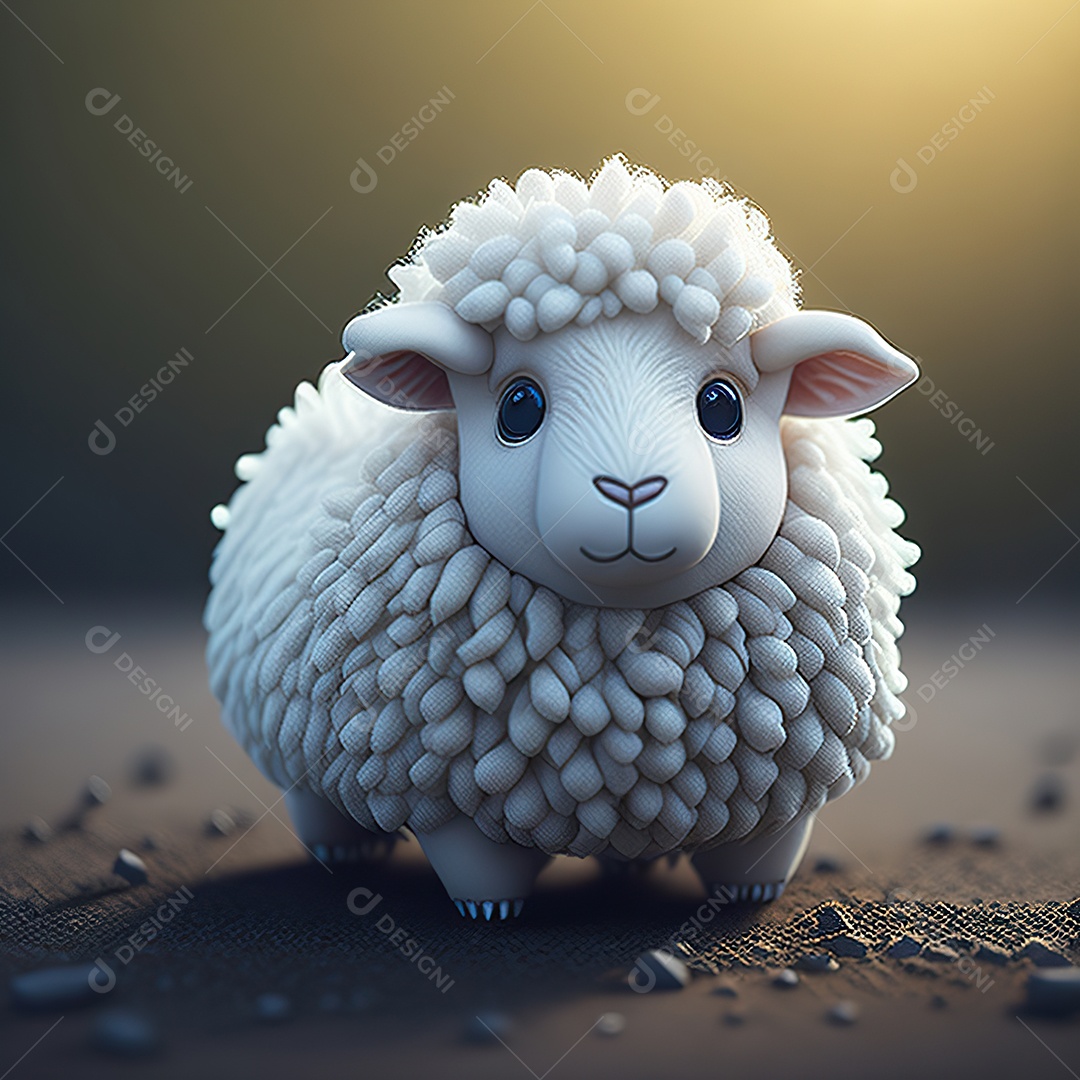 Desenho realista de ovelha