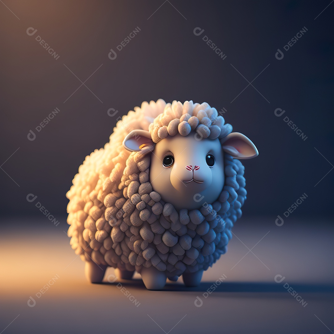 Desenho realista de ovelha