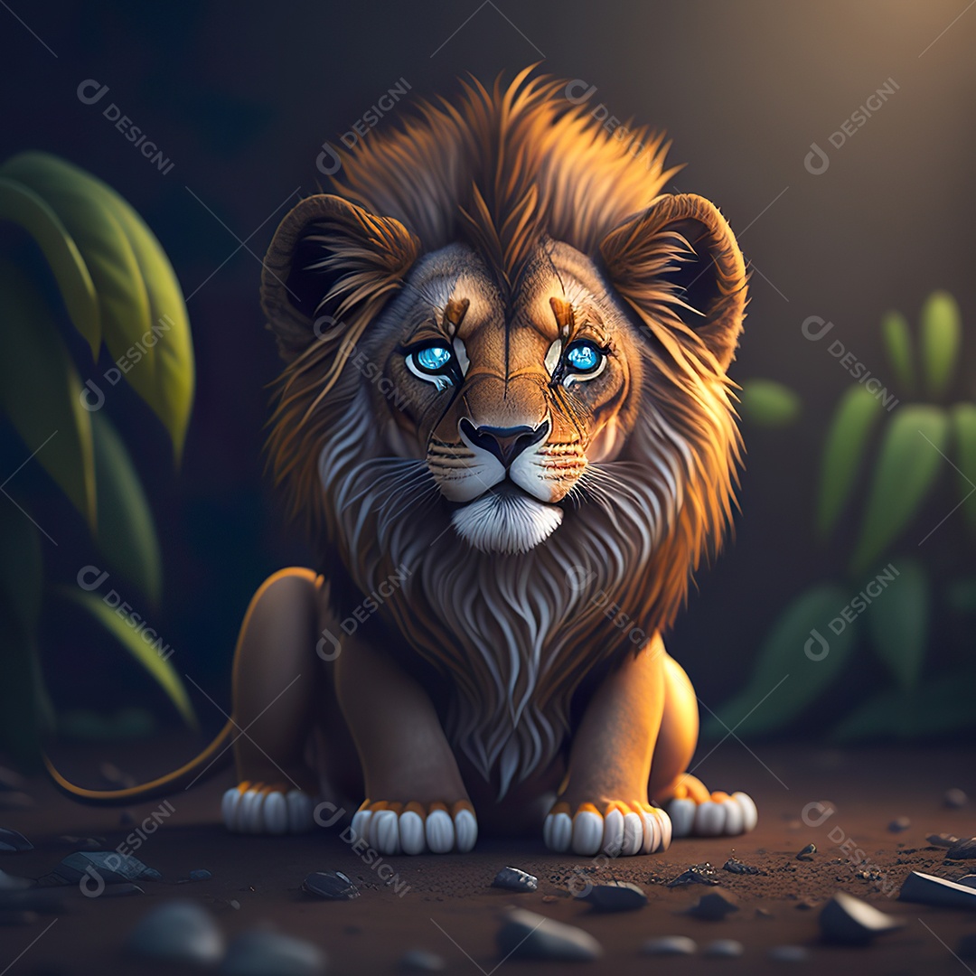 Desenho realista de tigre fofinho