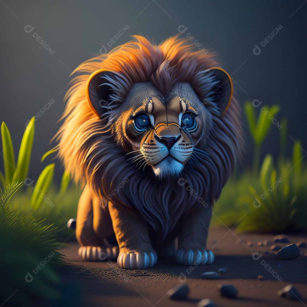 Desenho realista de tigre fofinho