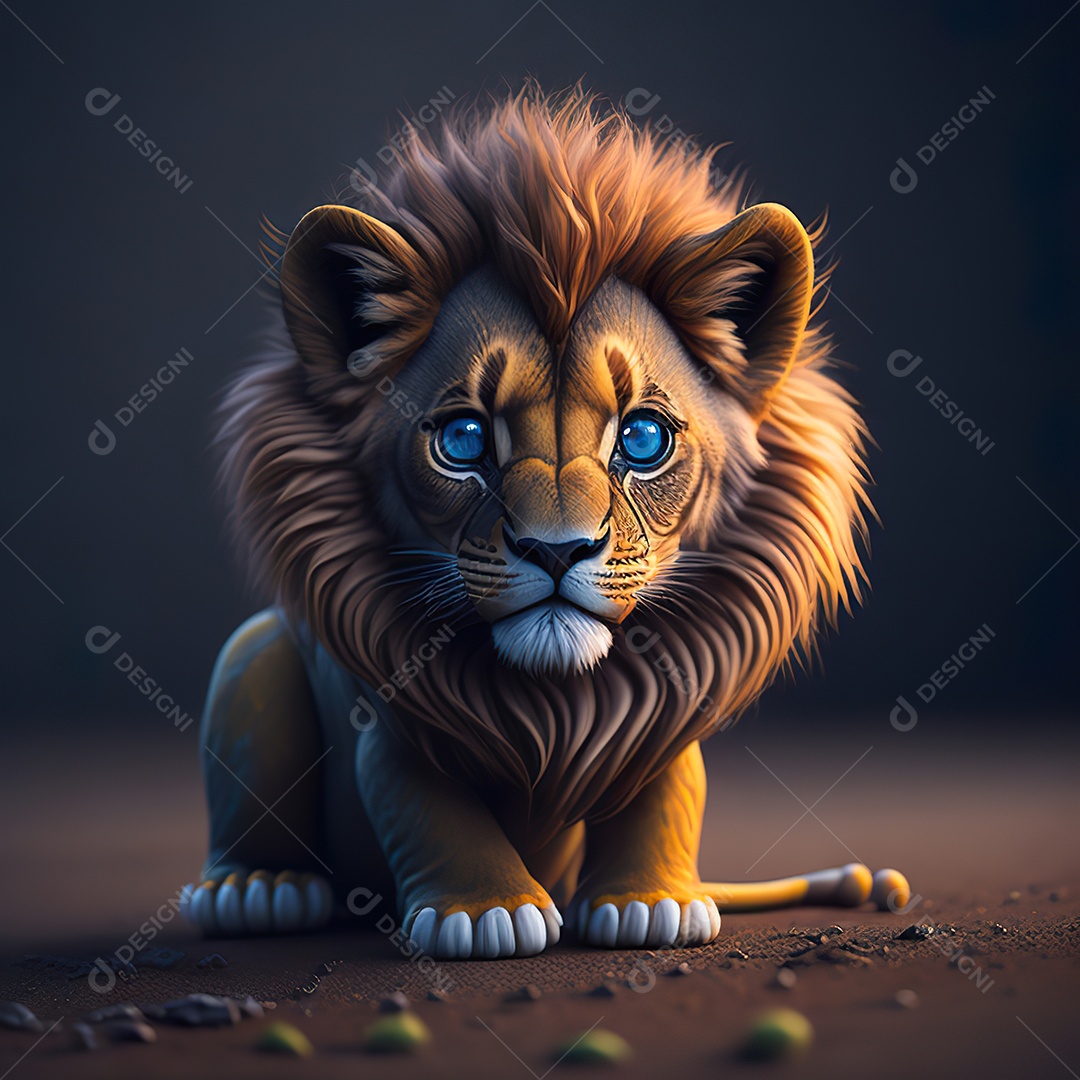 Desenho realista de tigre fofinho