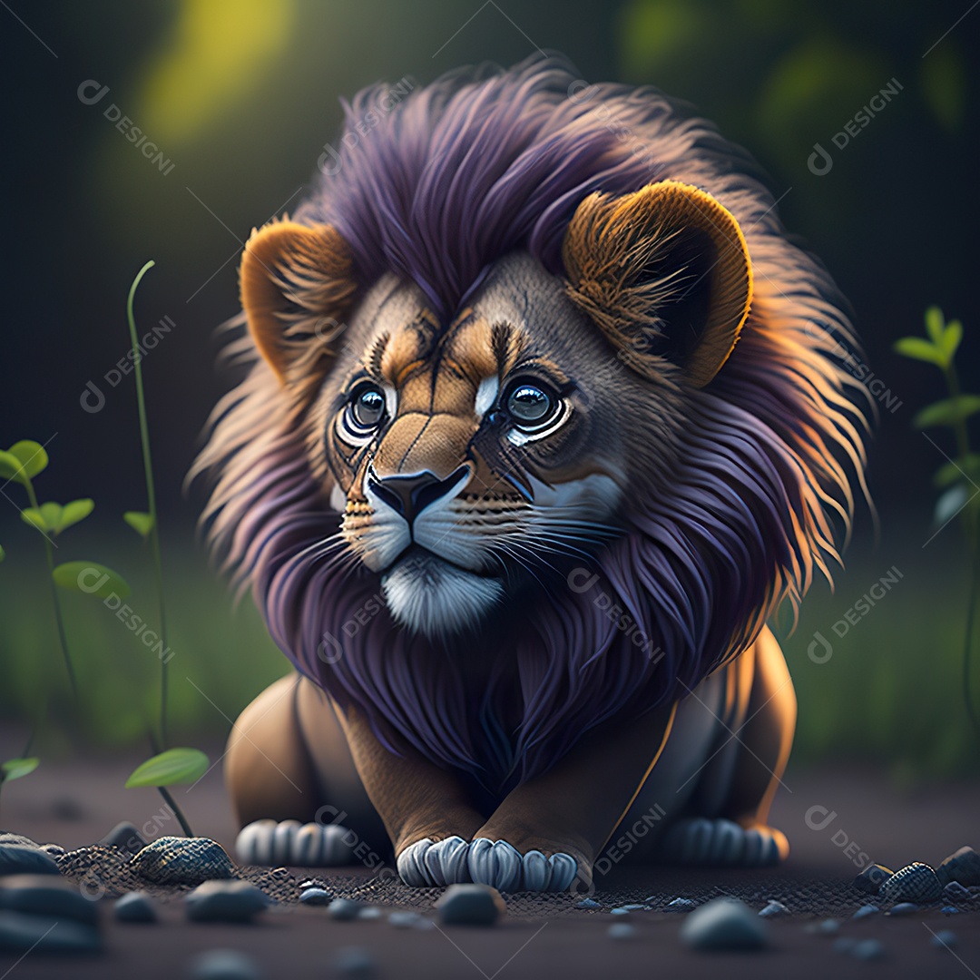 Desenho realista de tigre fofinho