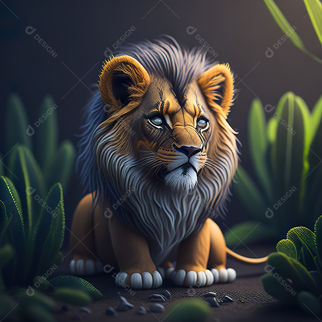 Desenho realista de tigre fofinho