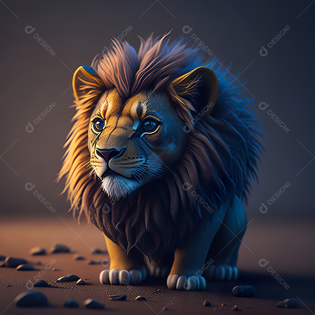 Desenho realista de tigre fofinho