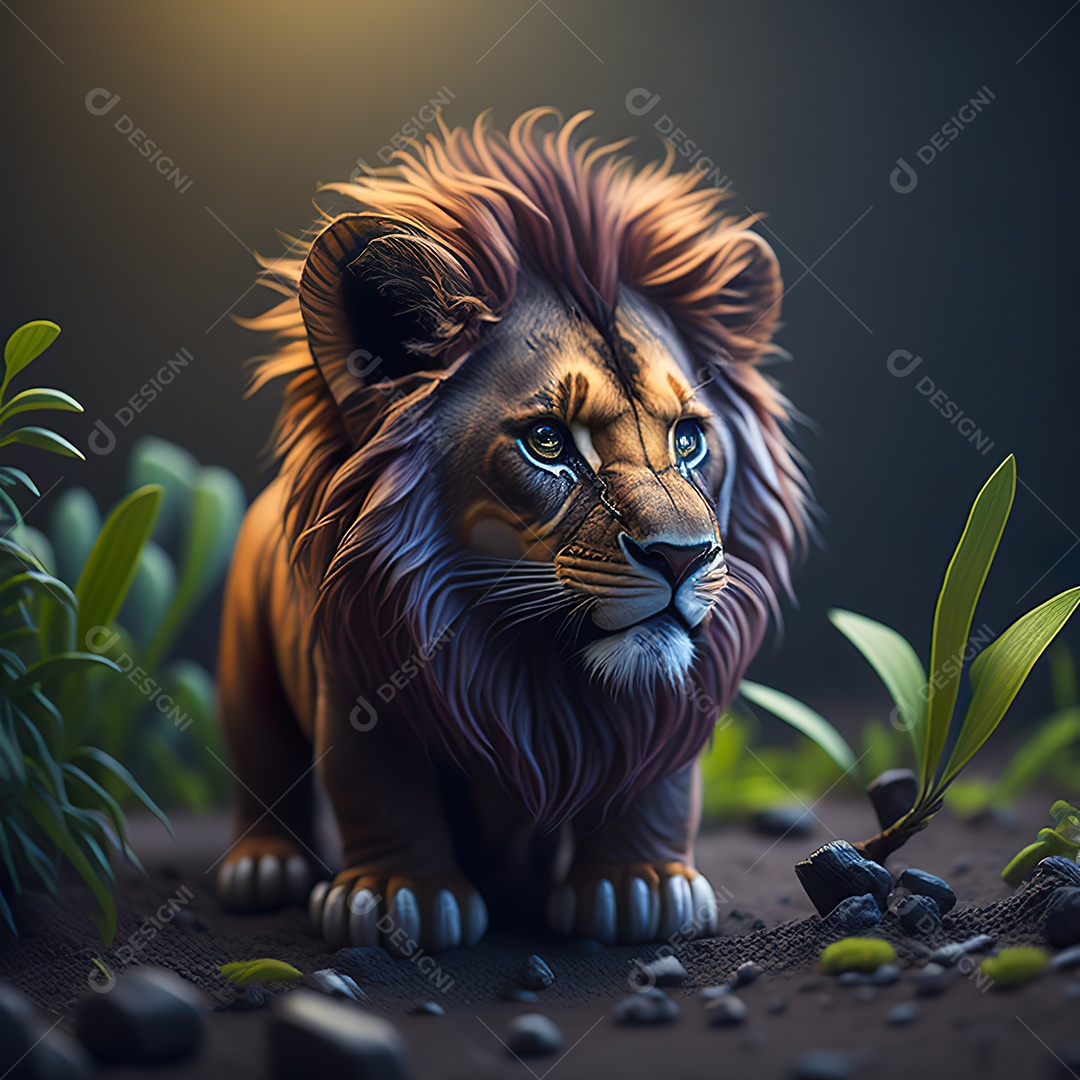 Desenho realista de tigre fofinho