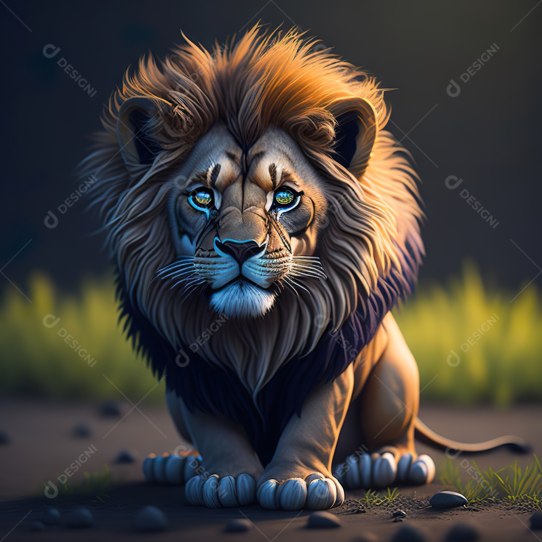 Desenho realista de tigre fofinho