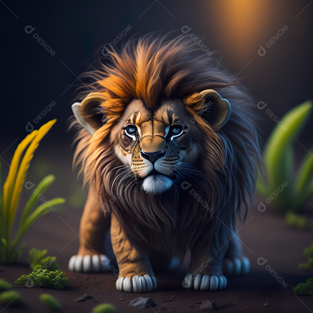 Desenho realista de tigre fofinho