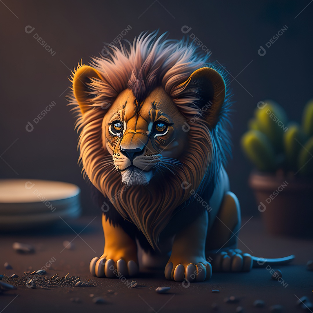 Desenho realista de tigre fofinho