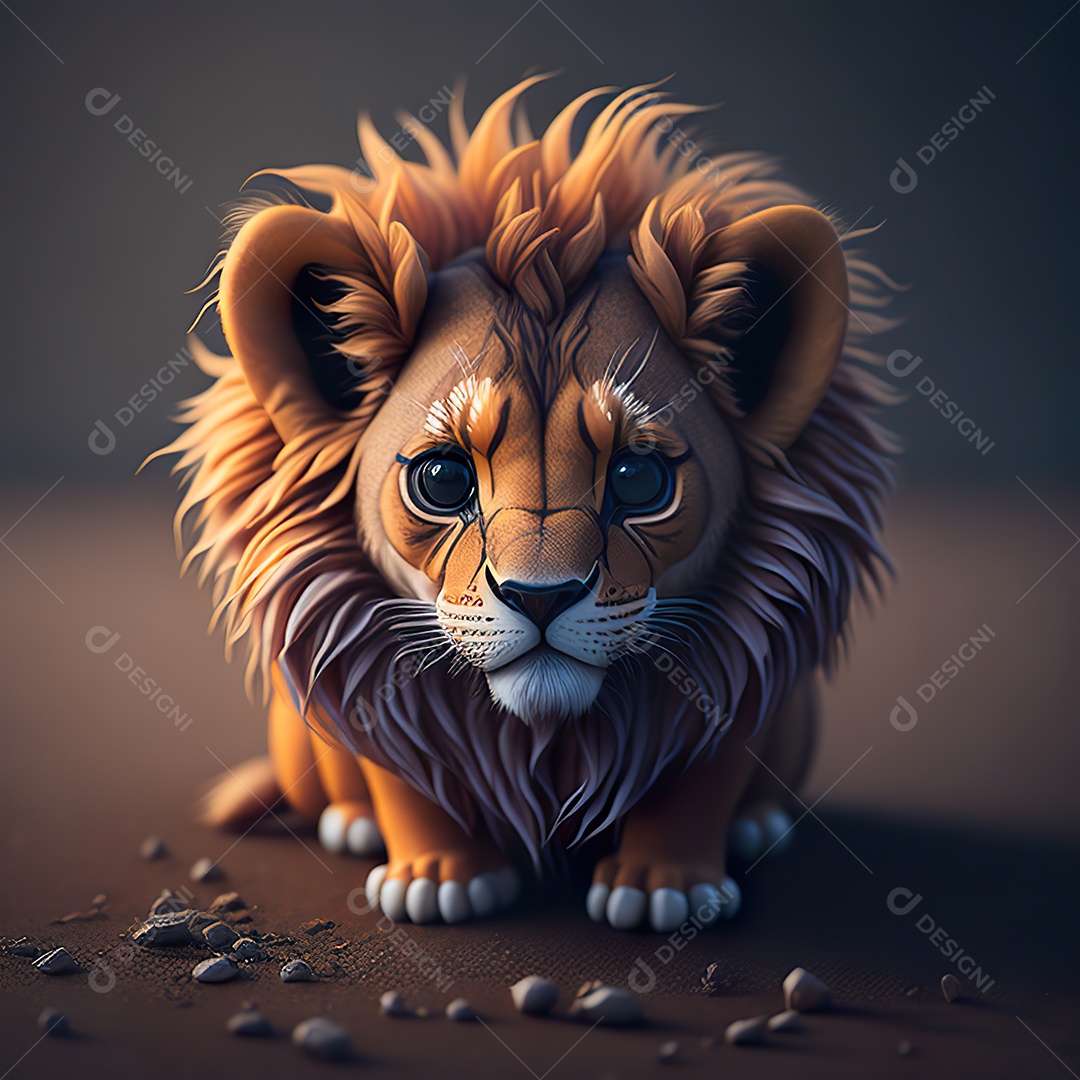 Desenho realista de tigre fofinho