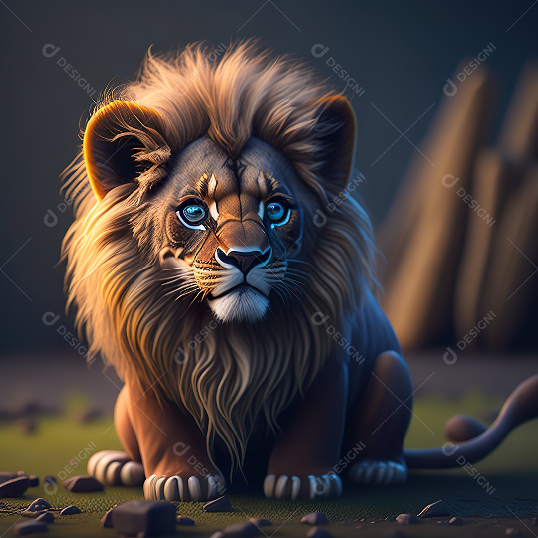 Desenho realista de tigre fofinho