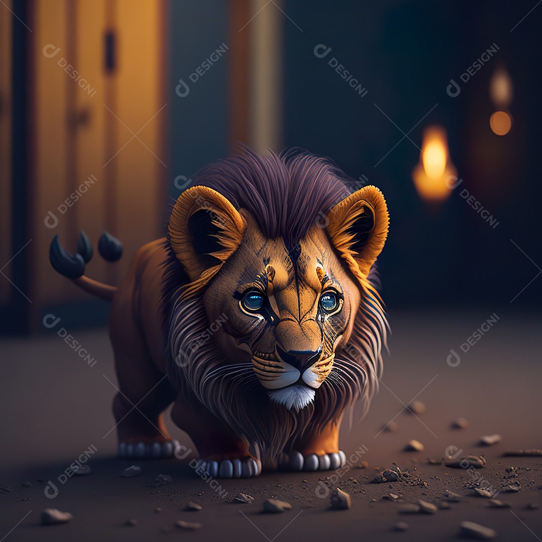 Desenho realista de tigre fofinho