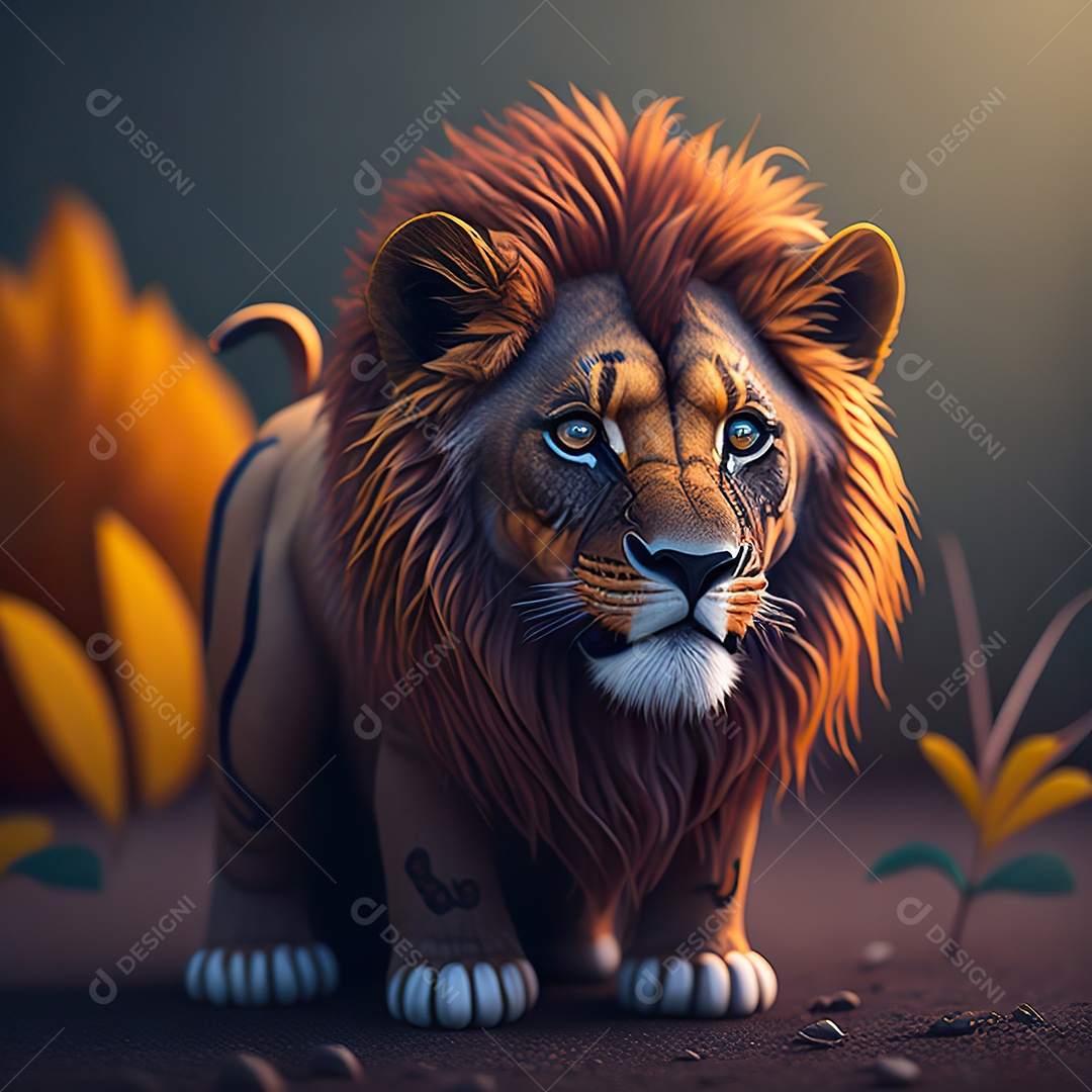 Desenho realista de tigre fofinho