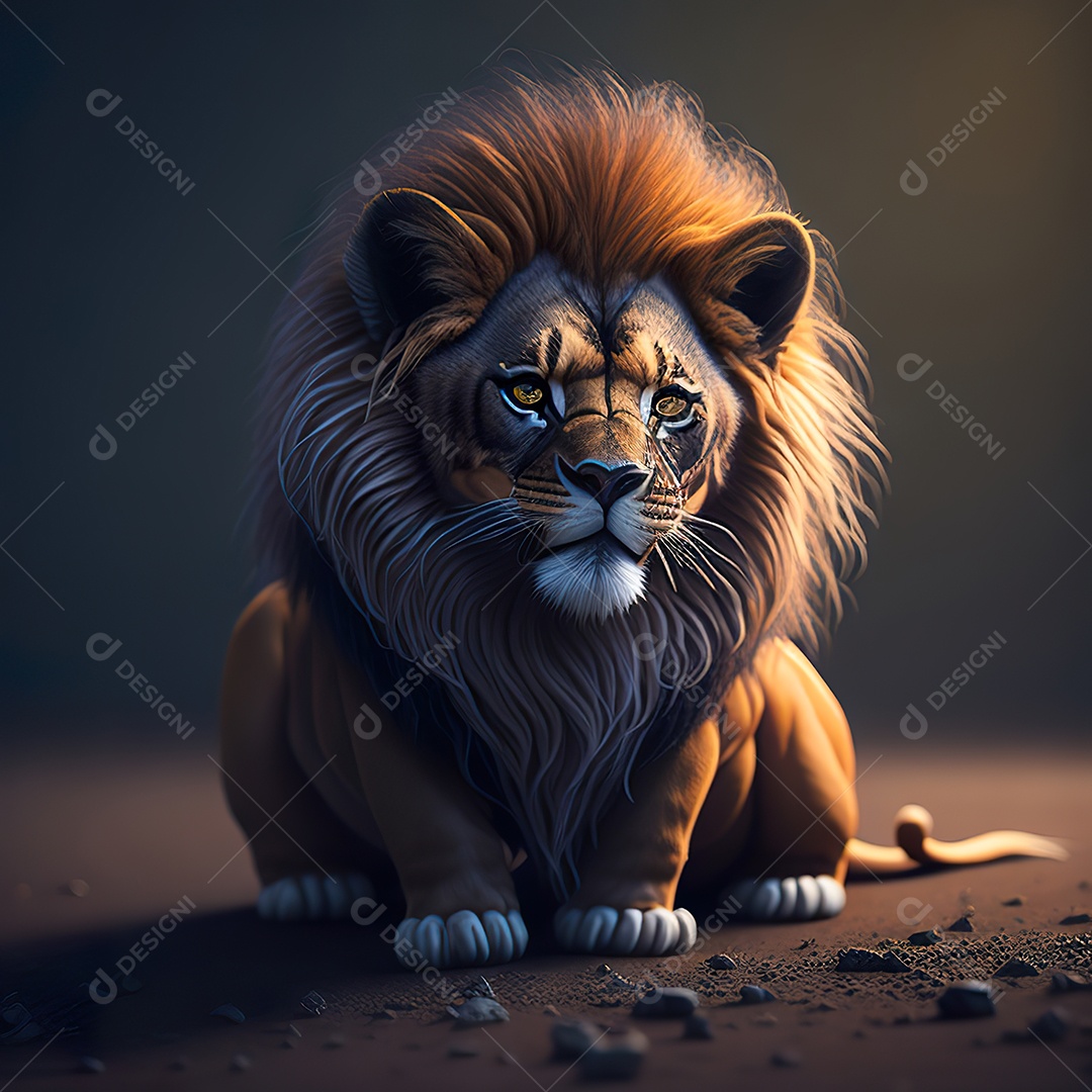 Desenho realista de tigre fofinho